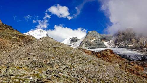 - · Alpes, Alpes valaisannes, Massif des Mischabels, CH · GPS 46°6'11.50'' N 7°49'1.54'' E · Altitude 2940m