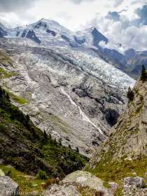 "Vue sur le Glaciers des Bossons dans la descente de la Gare des " · Alpes, Massif du Mont-Blanc, Vallée de Chamonix, FR · GPS 45°53'23.03'' N 6°52'18.61'' E · Altitude 2284m