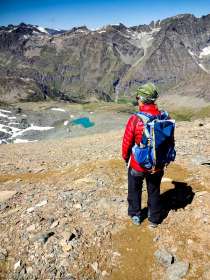 Descente au Col Leynir · Alpes, Val d'Aoste, Parc National du Grand Paradis, IT · GPS 45°31'12.91'' N 7°8'32.37'' E · Altitude 3184m