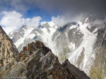 Reconnaissance du parcours la veille de l’ascension · Alpes, Massif du Mont-Blanc, Val Vény, IT · GPS 45°47'30.35'' N 6°49'58.75'' E · Altitude 3424m