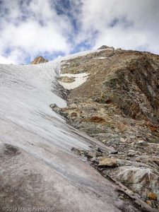 Reconnaissance du parcours la veille de l’ascension · Alpes, Massif du Mont-Blanc, Val Vény, IT · GPS 45°47'21.62'' N 6°50'11.24'' E · Altitude 3199m