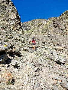 Dans la descente du bivouac Gino Rainetto · Alpes, Massif du Mont-Blanc, Val Vény, IT · GPS 45°46'53.72'' N 6°50'49.83'' E · Altitude 2605m