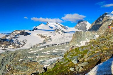 Rimpfischhorn 4199m · Alpes, Alpes valaisannes, Massif de l'Allalin, CH · GPS 46°3'35.71'' N 7°56'5.27'' E · Altitude 3074m