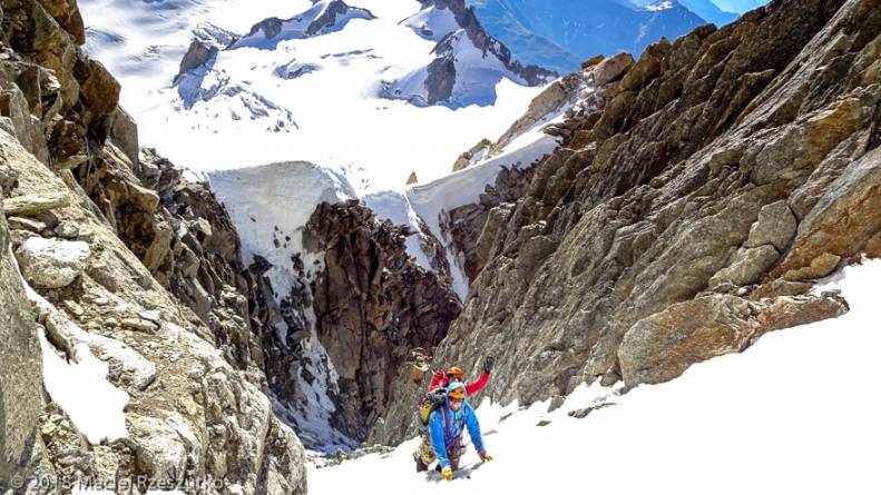 Couloir d'accès au Col du Diable · Alpes, Massif du Mont-Blanc, FR · GPS 45°51'14.92'' N 6°53'35.82'' E · Altitude 3955m