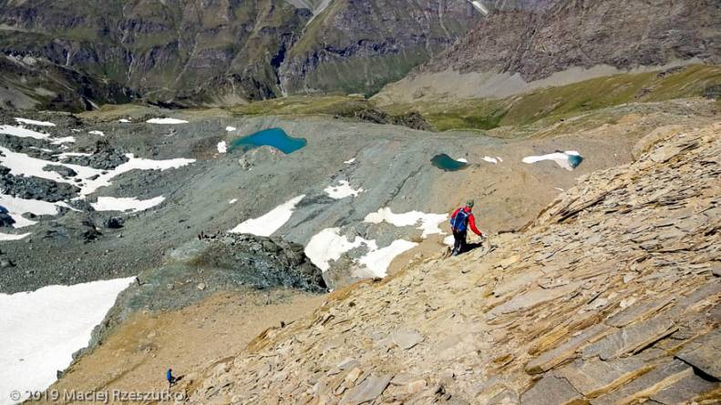 Descente au Col Leynir · Alpes, Val d'Aoste, Parc National du Grand Paradis, IT · GPS 45°31'9.62'' N 7°8'27.20'' E · Altitude 3119m